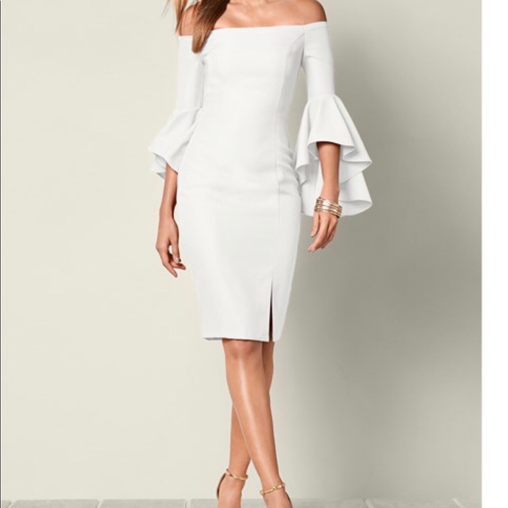 Venus White Sleeve Detail Dress